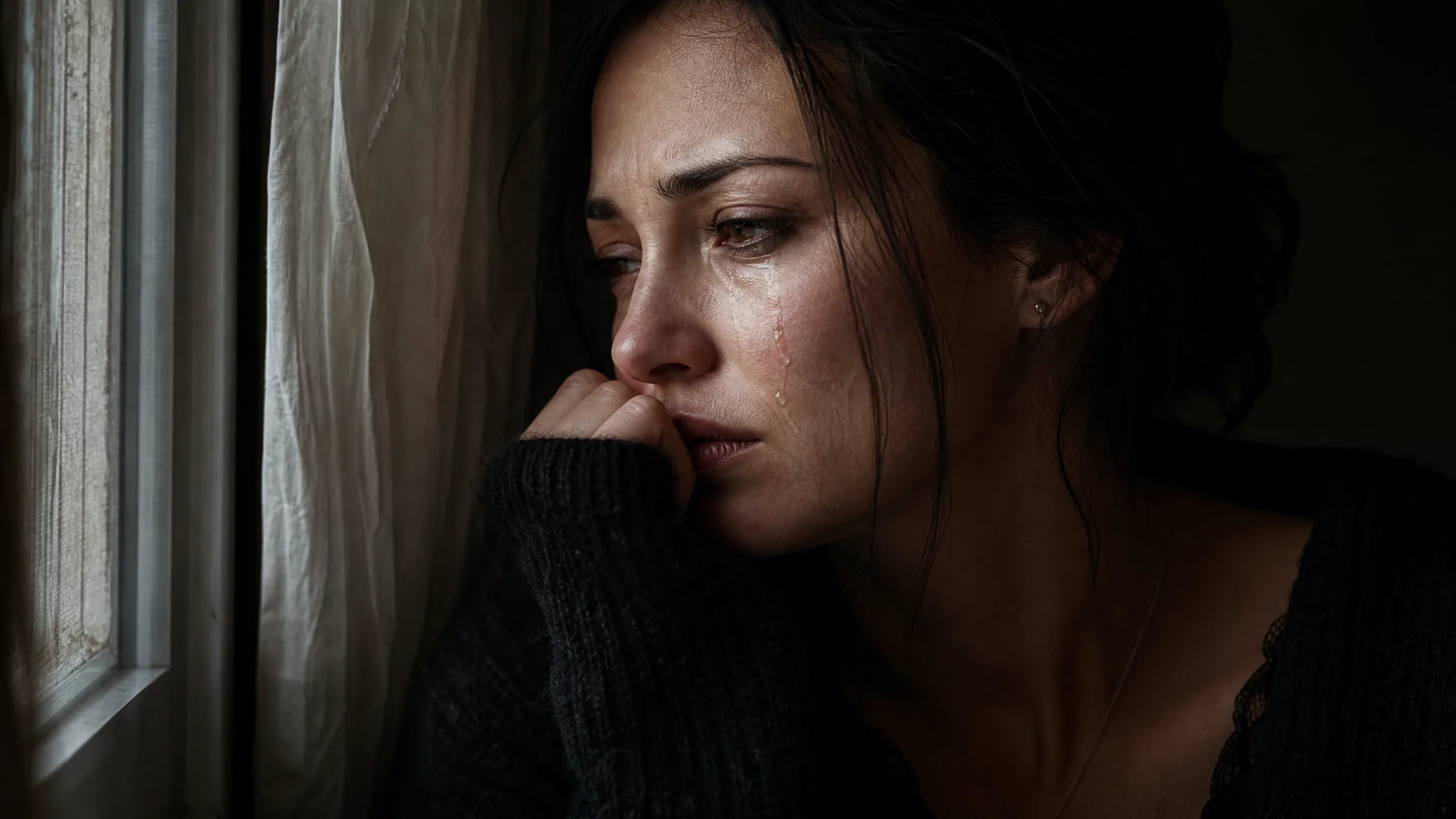 人像摄影获奖作品：窗边柔光中沉思的女子